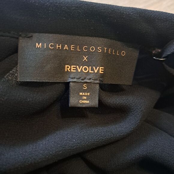 Michael Costello X Revolve Justin Plunging Neckline Sexy Boho Goth Maxi Gown Sm - Picture 8 of 15